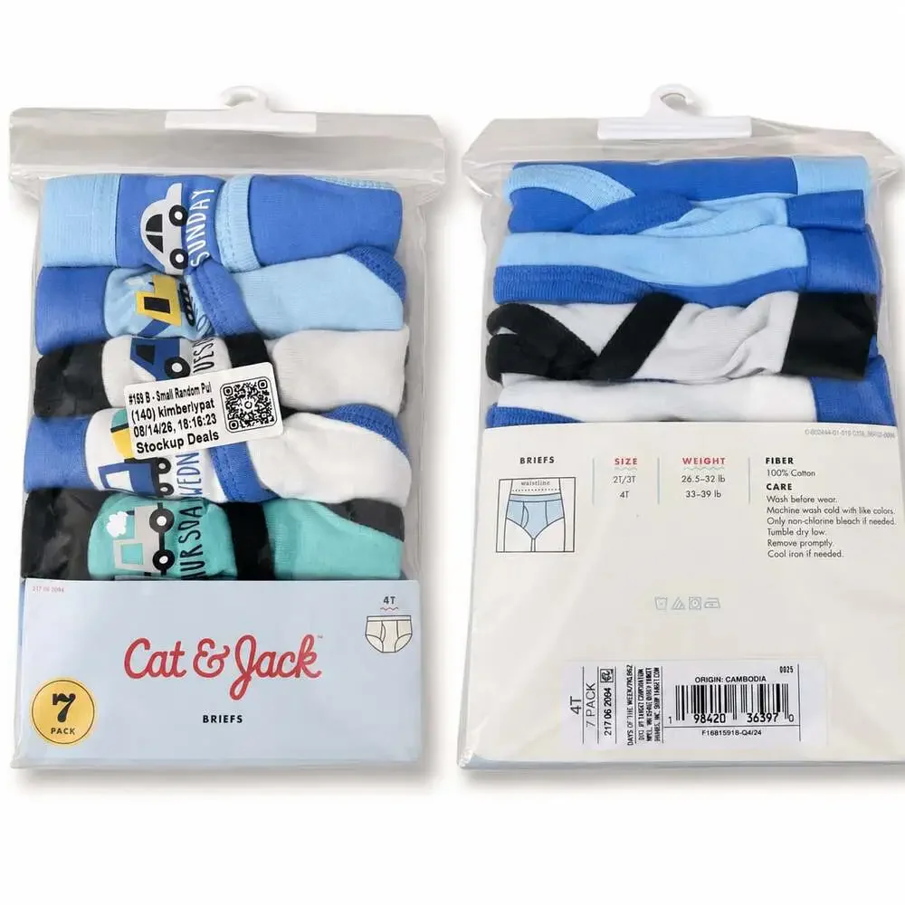 Cat & Jack Days of the Week Briefs 7-Pack 4T
